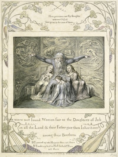 Job and his Daughters from the Book of Job, c.1793 by William Blake